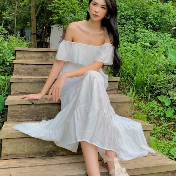 ALANTINO White Off the shoulder dress - Picture 4 of 4